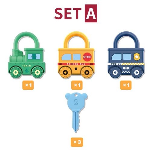 Jouet De Train De Voiture De Déverrouillage D'apprentissage Précoce, Montessori, Jouets De Motricité De Maths, Anniversaire D'enfants, Cadeau De Noël, 3 Pièces-Set A