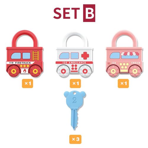 Jouet De Train De Voiture De Déverrouillage D'apprentissage Précoce, Montessori, Jouets De Motricité De Maths, Anniversaire D'enfants, Cadeau De Noël, 3 Pièces-Set B