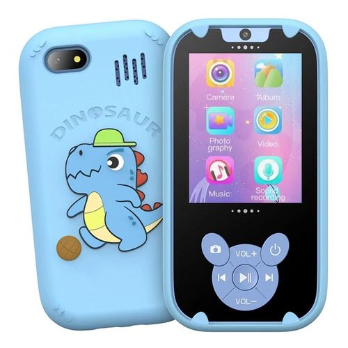 Téléphone Intelligent Pour Enfants, Jouets Pour Touristes, Appareil Photo, Lecteur De Musique, Téléphone Pour Bébé, Mémoire 8g, Jeu D'apprentissage, Cadeaux De Mariage, 3 À 12 Ans-Blue