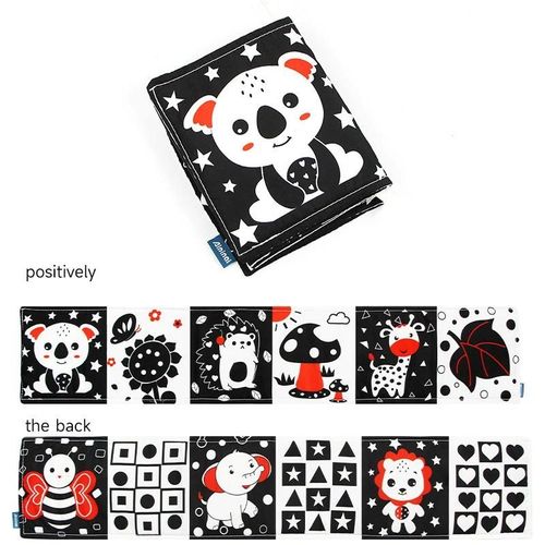 Livre De Nettoyage Mentaires Oriel Montessori Cpull Pour Bébé, Jouets Pour Nouveau-Nés, Noir Et Blanc, Grands Abonnés, 0-12 Mois-Koala