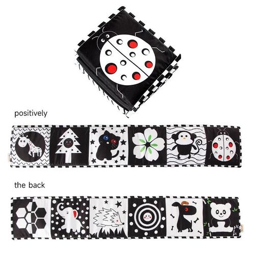 Livre De Nettoyage Mentaires Oriel Montessori Cpull Pour Bébé, Jouets Pour Nouveau-Nés, Noir Et Blanc, Grands Abonnés, 0-12 Mois-Ladybug