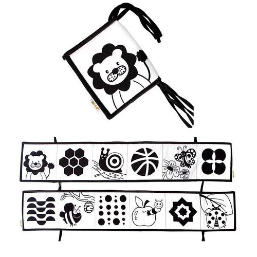 Livre D'activité De Nettoyage Mentaires Oriel Pour Bébé, Jouets Montessori Pour Le Développement Précoce Des Enfants, Cadeaux Pour Tout-Petits, Noir Et Blanc, 0 À 12 Mois-Lion 847