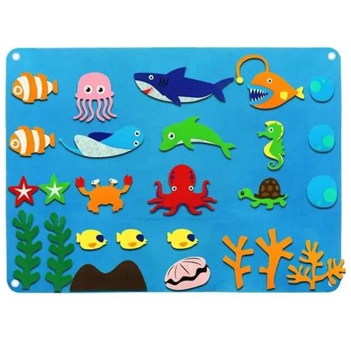 Ensemble De Planche En Feutre Montessori, Animaux De Ferme Océanique, Famille Interactive, Éducation Alth, Apprentissage Précoce Des Tout-Petits, Jouets Pour Tout-Petits-Underwater