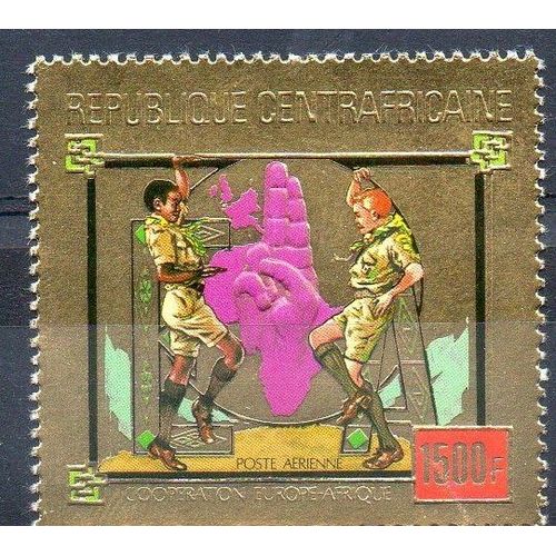 Centrafrique Timbre Doré Scoutisme 1980