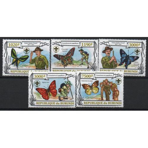 Burundi Timbres Scoutisme Et Papillons 2013