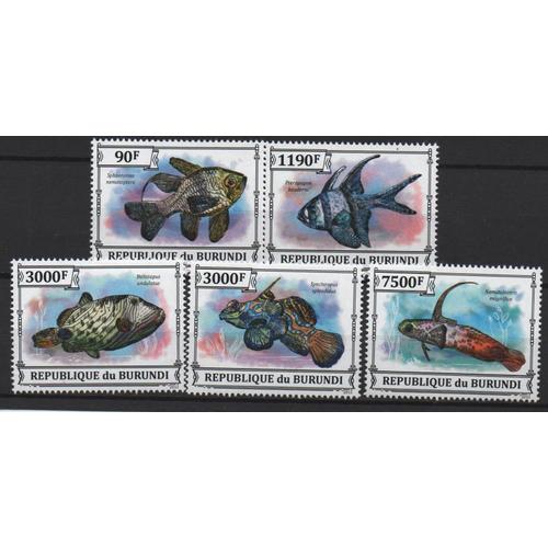 Burundi Timbres Poissons 2013