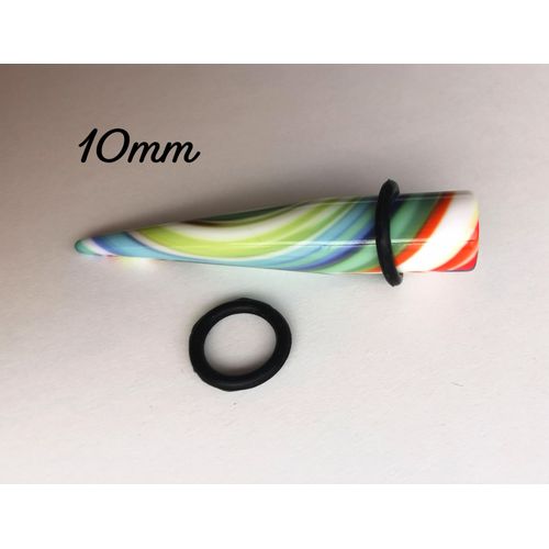 Expander Cône Écarteur Plug Oreille 10mm Acrylique Multicolore