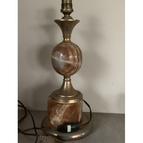 Pied De Lampe Marbre Design Années 70.33 Cm X 14 Cm De Diamètre