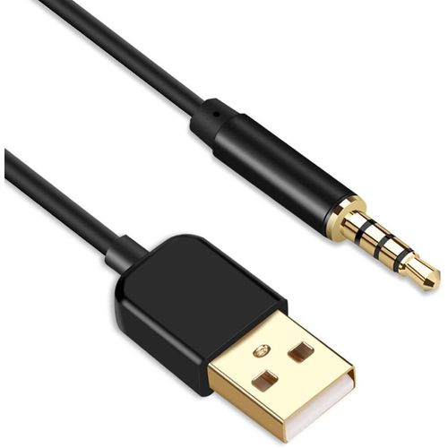 Câble Jack Audio 3,5 mm Mâle vers USB 2.0 Stéréo Auxiliaire 2 en 1 Câble de Transfert et de Charge pour MP4,Dictaphone et Autres Appareils Portables,Compatible avec MP3 S12/S33/RP33(Q633)