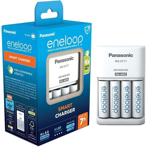 Panasonic Eneloop Chargeur Smart Charger BQ-CC17 avec 4xAA 2000 mAh