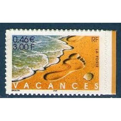 "Bonnes Vacances" : Plage Année 2001 Autoadhésif N° 3400 Ou 29 Yvert Et Tellier Luxe
