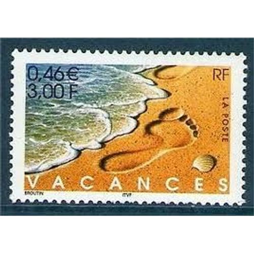 "Bonnes Vacances" : Plage Année 2001 N° 3399 Yvert Et Tellier Luxe