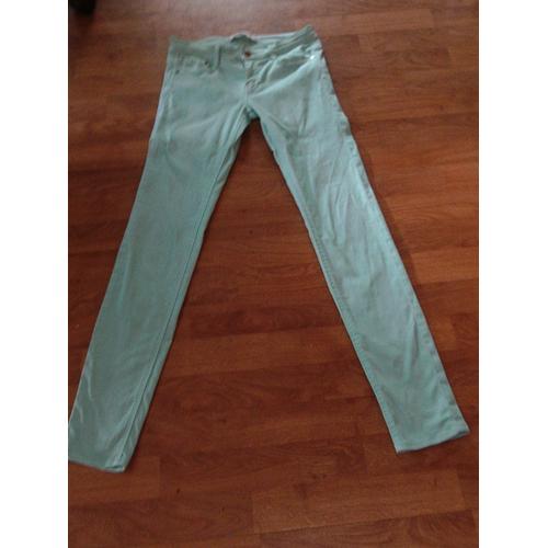 Jean Trafaluc Zara Vert D'eau Slim Taille 36 Tbe