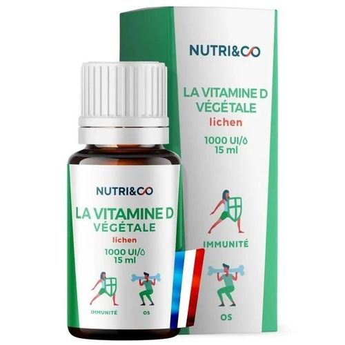 Vitamine D3 Végétale + Huile De Colza Bio | 1000 Ui Par Goutte | Système Immunitaire, Santé Des Os & Dents| 15ml Vegan | Nutri&co 