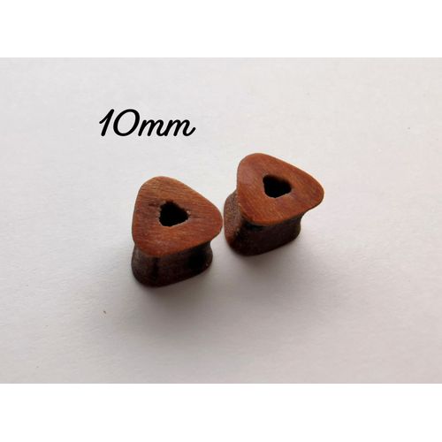 Paire Écarteur Plug Oreille 10mm Triangle Bois