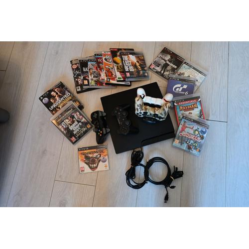 Console Ps3 Slim 320 Go + Manettes Et Jeux