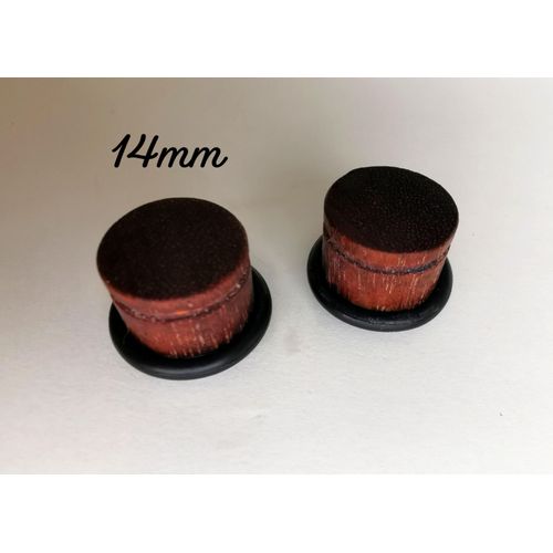 Paire Écarteur Plug Oreille 14mm Bois Foncé