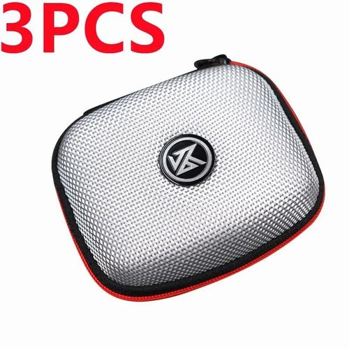 Sacs pour écouteurs originaux, boîte de rangement à fermeture éclair en PU, boîte de rangement portable, étui noir, accessoires appropriés pour écouteurs, carte pour écouteurs-3PCS White