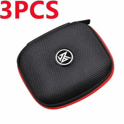 Sacs pour écouteurs originaux, boîte de rangement à fermeture éclair en PU, boîte de rangement portable, étui noir, accessoires appropriés pour écouteurs, carte pour écouteurs-3PCS Black