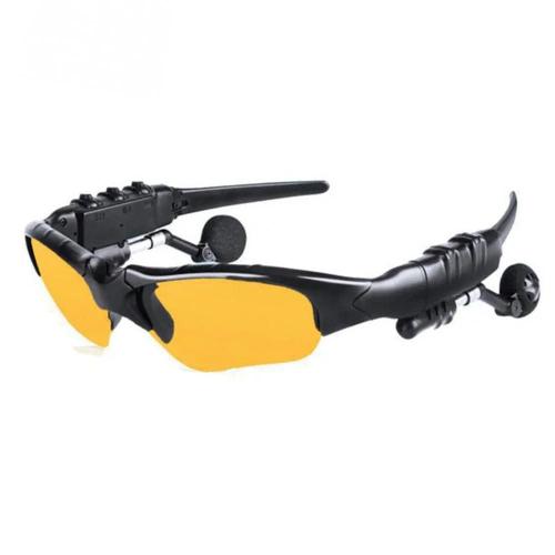 Casque Bluetooth Stéréo 5.0, Lunettes De Soleil Polarisées, Sports De Plein Air, Cyclisme, Lunettes Audio, Son Surround, Casque, Musique Et Appel-5.0 Yellow Lens