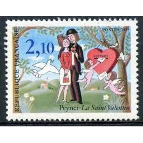 La Saint Valentin : Les Amoureux De Peynet Année 1985 N° 2354 Yvert Et Tellier Luxe