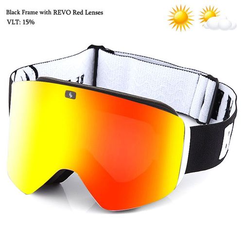 Lunettes De Ski Magnétiques Avec Lentille Polarisée Double Couche Pour Hommes Et Femmes,Lunettes Anti-Buée,Lunettes De Ski Uv400 506,2023 - Type White Black Red