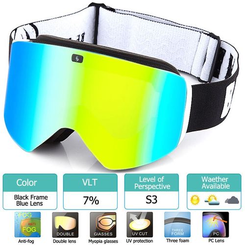 Lunettes De Ski Magnétiques Double Couche Uv400 Pour Hommes Et Femmes,Lunettes De Ski,Lentille Polarisée,Anti-Buée,506 - Type White Black Gold