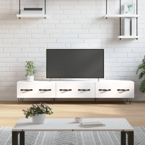 Vidaxl Meuble Tv Blanc 150x36x30 Cm Bois D'ingénierie