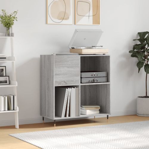 Vidaxl Armoire À Disques Sonoma Gris 84,5x38x89 Cm Bois D'ingénierie
