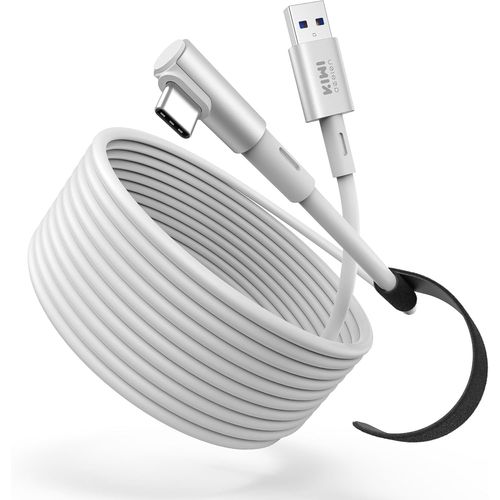 6m Câble Link Compatible Avec Meta Quest 3s/Quest 3, Quest 2/Pro/Pico 4 Pc Steam Vr Accessoires, Câble De Liaison Usb 3.0 Super Rapide De 5gbps (Blanc)[Pho063150]