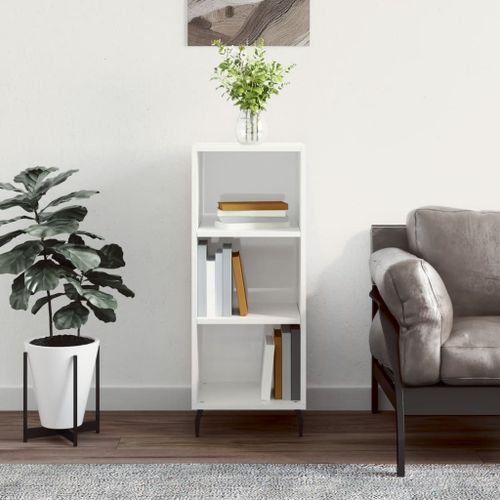Vidaxl Buffet Blanc Brillant 34,5x32,5x90 Cm Bois D'ingénierie