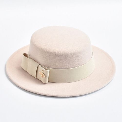 Chapeau Fedora Élégant Pour Femme,Mariage Formel,Décorer,Casquette D'église,N?ud Plat,Fête Jazz,Mode