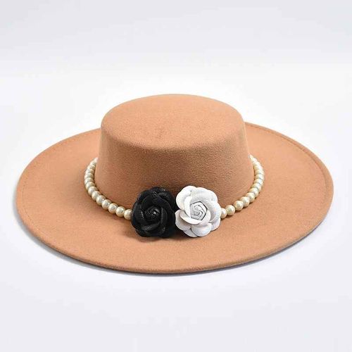 Chapeau Fedora De Style Français Pour Femme,Bord Large,Chapeau En Feutre Plat,Chapeaux Derby Jazz,Mariage,Hiver,Automne,10cm