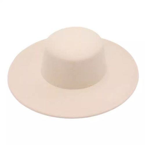 Chapeau Haut De Forme En Laine Coupe-Vent Pour Femme,Haut Plat,Grand Bord,Style Français,Polyvalent,Chaleur,Feutre,Dn,Automne,Hiver