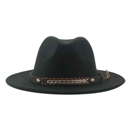 Chapeau De Cowboy Vintage Pour Femmes Et Hommes,Fedoras Monochromes,Anderfeutré,Western Cowboy,Hiver