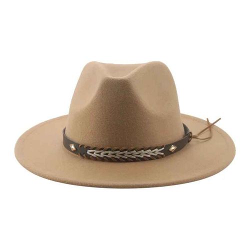 Chapeau De Cowboy Vintage Pour Femmes Et Hommes,Fedoras Monochromes,Anderfeutré,Western Cowboy,Hiver