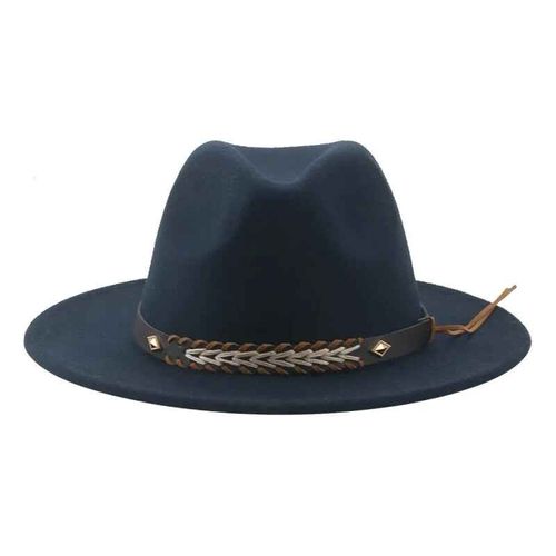 Chapeau De Cowboy Vintage Pour Femmes Et Hommes,Fedoras Monochromes,Anderfeutré,Western Cowboy,Hiver