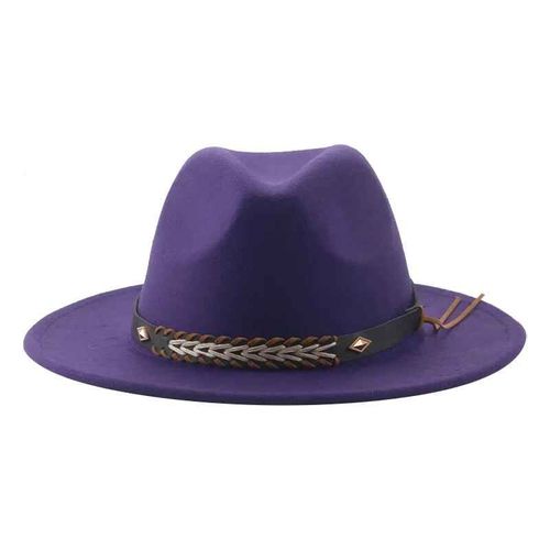 Chapeau De Cowboy Vintage Pour Femmes Et Hommes,Fedoras Monochromes,Anderfeutré,Western Cowboy,Hiver
