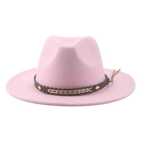 Chapeau De Cowboy Vintage Pour Femmes Et Hommes,Fedoras Monochromes,Anderfeutré,Western Cowboy,Hiver