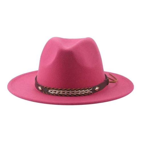 Chapeau De Cowboy Vintage Pour Femmes Et Hommes,Fedoras Monochromes,Anderfeutré,Western Cowboy,Hiver
