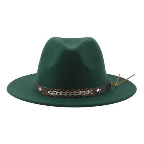 Chapeau De Cowboy Vintage Pour Femmes Et Hommes,Fedoras Monochromes,Anderfeutré,Western Cowboy,Hiver