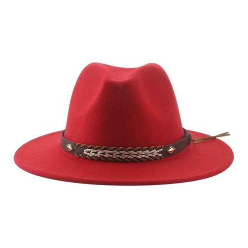 Chapeau De Cowboy Vintage Pour Femmes Et Hommes,Fedoras Monochromes,Anderfeutré,Western Cowboy,Hiver