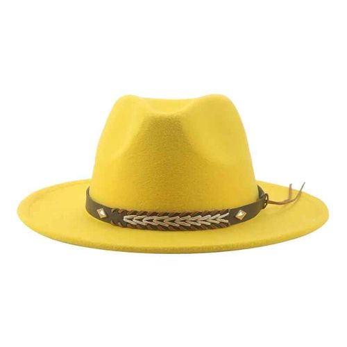 Chapeau De Cowboy Vintage Pour Femmes Et Hommes,Fedoras Monochromes,Anderfeutré,Western Cowboy,Hiver