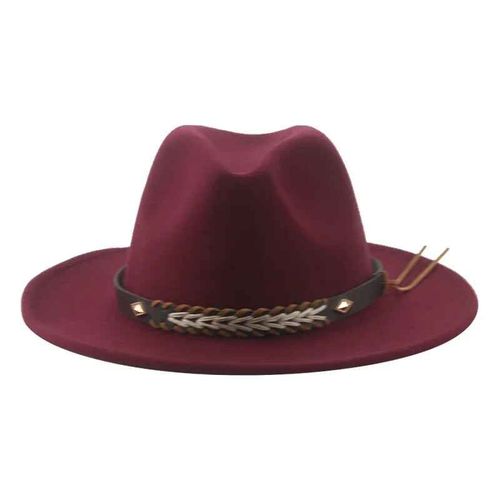 Chapeau De Cowboy Vintage Pour Femmes Et Hommes,Fedoras Monochromes,Anderfeutré,Western Cowboy,Hiver