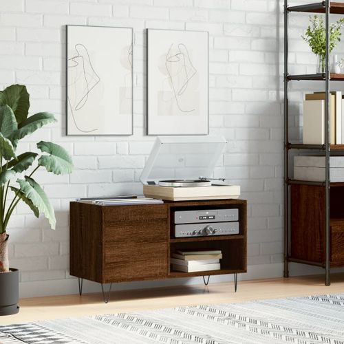 Vidaxl Armoire À Disques Chêne Marron 85x38x48 Cm Bois D'ingénierie