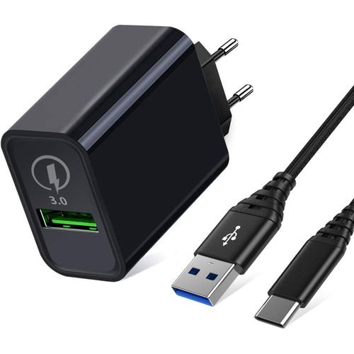 Chargeur Usb Quick Charge 3.0 18 W Et Câble De Charge 2 M Pour Nokia 7.2 6.2 6.1 5.4 5.3 3.4 3.1 Nokia G60 G50 G21 G11 G10 X30 X20 X10 X71 G42 G22 G21 R21 C. 32 C22 Xr20 G20 Bloc D'alimentation