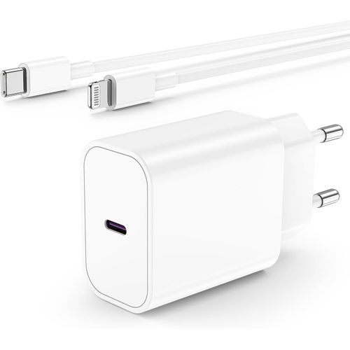 Chargeur Pour Iphone 14 13 Apple Original, 20 W Usb C Rapide Chargeur Avec Et Usb-C Lightning Câble 2 M, Type C Chargeur Avec Câble Pour Iphone 14 Plus/13 Promax/12 Mini/11 Pro/8/Xr/Se/Ipad