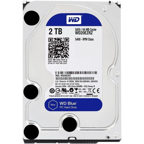 Blue WD20EZRZ Disque Dur Interne 3,5 pouces 2 To SATA 6.0Gb/s(Q674)