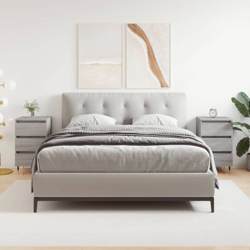 Vidaxl Tables De Chevet 2 Pcs Sonoma Gris 40x35x69 Cm Bois Ingénierie
