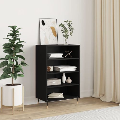 Vidaxl Buffet Haut Noir 57x35x90 Cm Bois D'ingénierie
